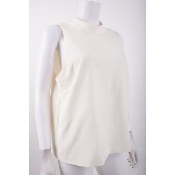 Milly Womans Daphne Cady Blouse Shirt Top Size L Off White Ecru Tie Back Bow nwt - Picture 3 of 7